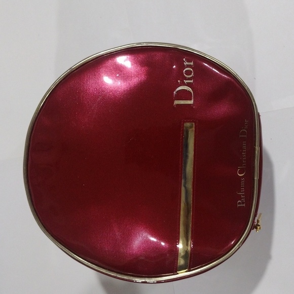 Vintage Christian Dior Red & Gold Parfums Toiletry Bag F096175300 Cosmetic Pouch - Picture 12 of 12
